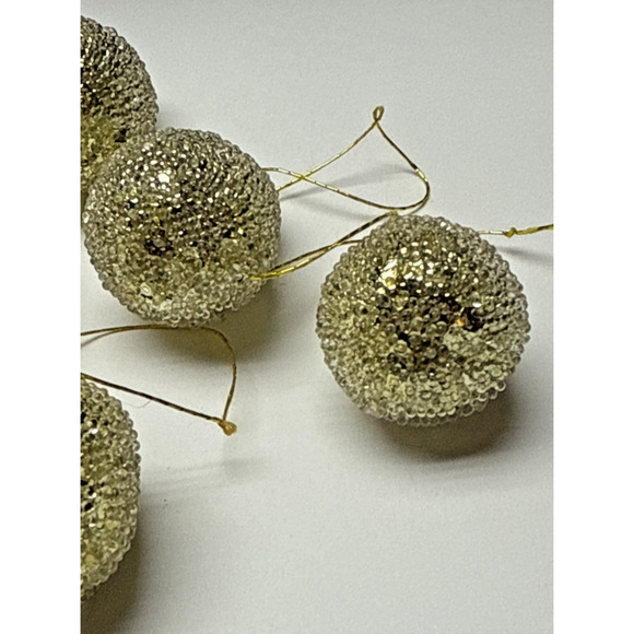 Vtg Lot of 8 Sugar Coated Miniature Pear Apple Ornaments Gold Glass Beaded As Is - Picture 6 of 16